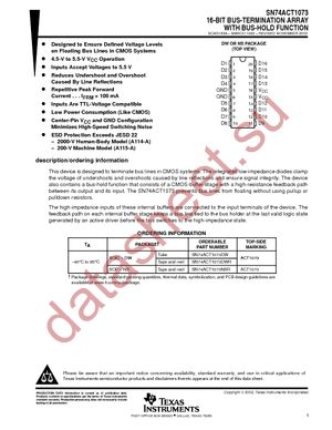 SN74ACT1073DWE4 datasheet  